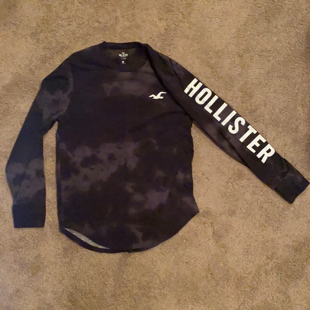Hollister Long Sleeve Black TieDye T-Shirt - Men’s